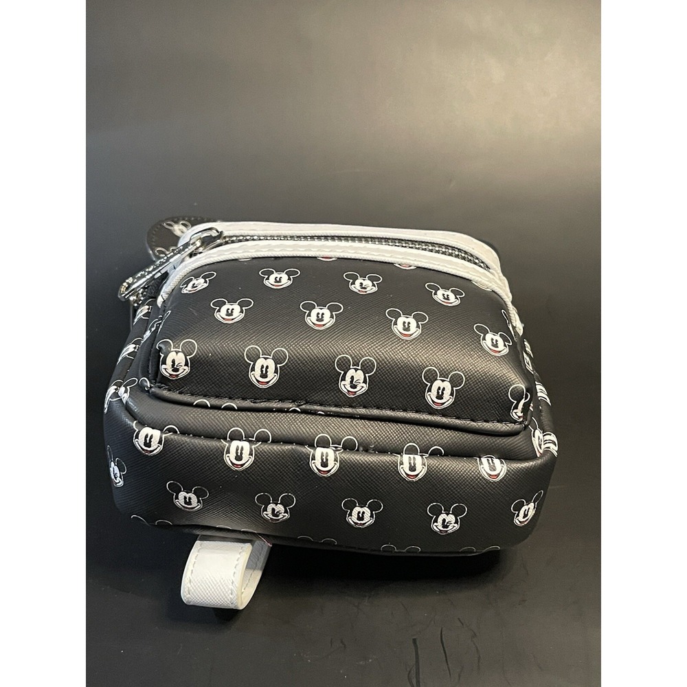 Disney Parks Loungefly Mickey Mouse Faces Mini Backpack Wristlet Black White NWT - Picture 11 of 11